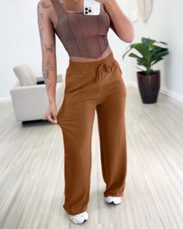 Casual Tied Detail Pants with Pocket